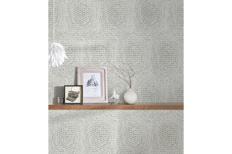 Mönstrad Tapet Alpha Ovävd Beige Silver - AS Creation - Inredning & dekor - Väggdekor - Tapeter & tapettillbehör - Mönstrade tapeter