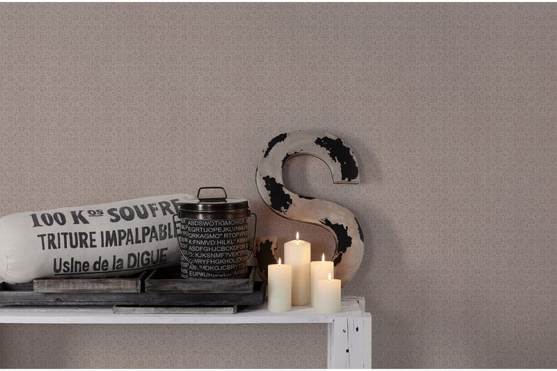 Mönstrad Tapet Hygge Ovävd Beige Brun - Mönstrade tapeter