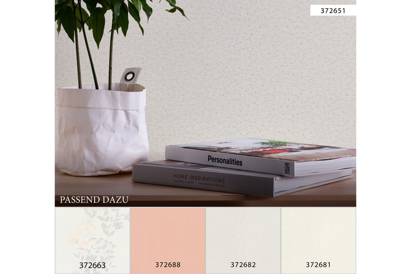 Slät Tapet Blooming Ovävd Cream - AS Creation - Inredning & dekor - Väggdekor - Tapeter & tapettillbehör - Mönstrade tapeter