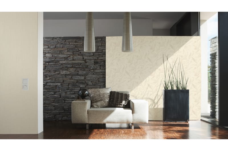Slät Tapet Siena Ovävd Cream - AS Creation - Inredning & dekor - Väggdekor - Tapeter & tapettillbehör - Mönstrade tapeter