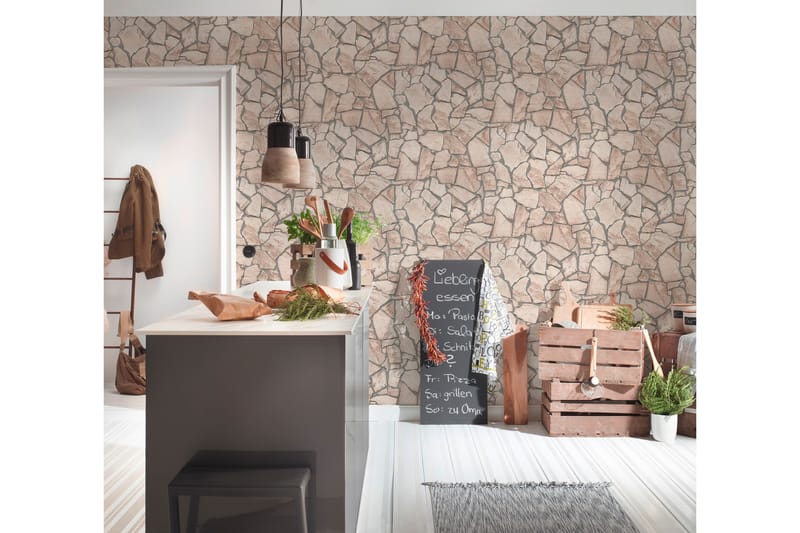 Sten Tapet Ovävd Beige Grå Brun - AS Creation - Inredning & dekor - Väggdekor - Tapeter & tapettillbehör - Mönstrade tapeter