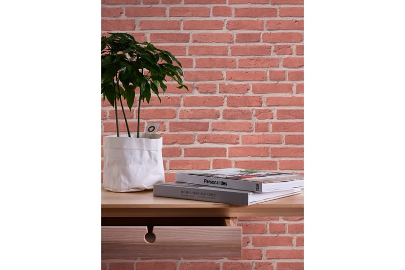 Sten Tapet Ovävd Röd Beige - AS Creation - Inredning & dekor - Väggdekor - Tapeter & tapettillbehör - Mönstrade tapeter