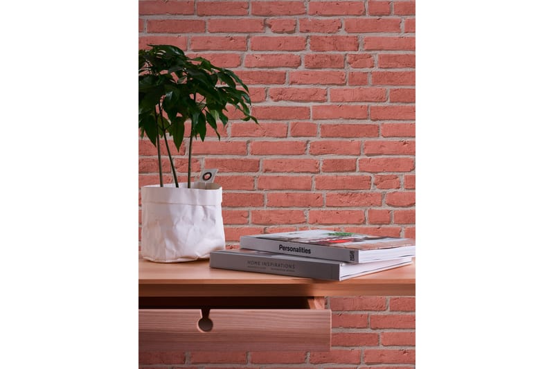 Sten Tapet Ovävd Röd Beige - AS Creation - Inredning & dekor - Väggdekor - Tapeter & tapettillbehör - Mönstrade tapeter