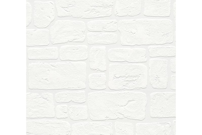 Stone effect Tapet Svart & Vit Papper Vit - AS Creation - Inredning & dekor - Väggdekor - Tapeter & tapettillbehör - Mönstrade tapeter