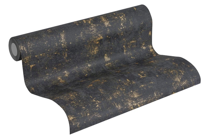 Vintage Tapet Blooming Ovävd Svart Guld - AS Creation - Inredning & dekor - Väggdekor - Tapeter & tapettillbehör - Mönstrade tapeter