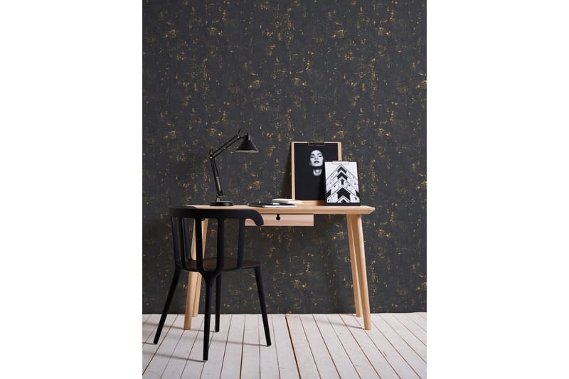 Vintage Tapet Blooming Ovävd Svart Guld - AS Creation - Inredning & dekor - Väggdekor - Tapeter & tapettillbehör - Mönstrade tapeter