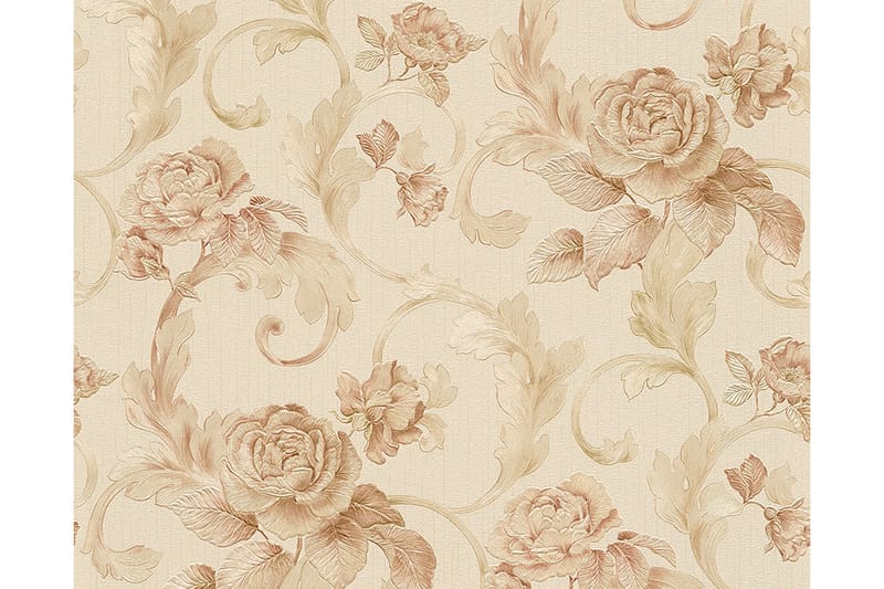 Rosas Tapet Nobile Ovävd Cream Rosa Guld - Mönstrade tapeter