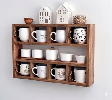 Tervik Dekorativ vägghylla 60x48x9 cm - Naturligt trä - Inredning & dekor - Väggdekor - Väggpanel