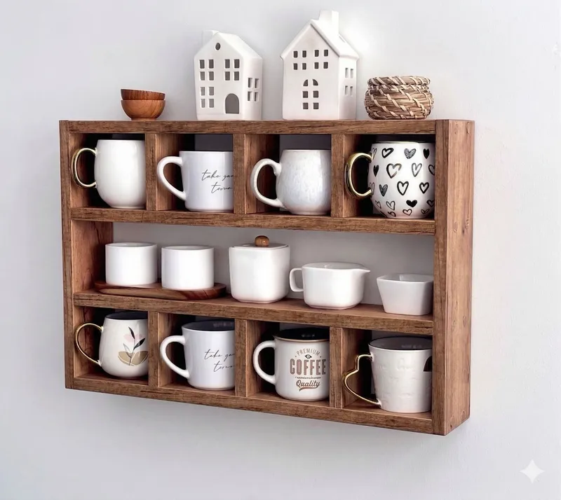 Tervik Dekorativ vägghylla 60x48x9 cm - Naturligt trä - Inredning & dekor - Väggdekor - Väggpanel
