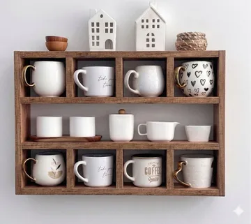 Tervik Dekorativ vägghylla 60x48x9 cm - Naturligt trä - Inredning & dekor - Väggdekor - Väggpanel