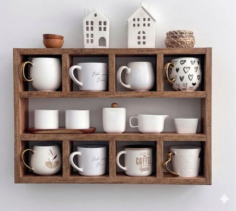 Tervik Dekorativ vägghylla 60x48x9 cm - Naturligt trä - Inredning & dekor - Väggdekor - Väggpanel