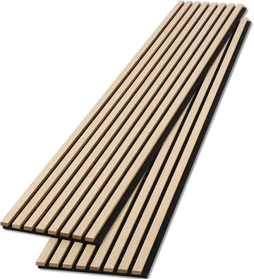 Trälamell akustikpaneler | 2700x600x21mm | Vit ek - Inredning & dekor - Väggdekor - Väggpanel
