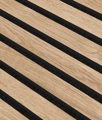 Trälamell akustikpaneler | 2700x600x21mm | Vit ek - Inredning & dekor - Väggdekor - Väggpanel