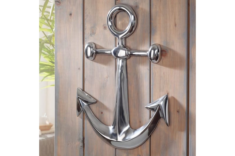 Väggdekoration Wohnling Ankare Maritim Handpolerad Aluminiumgjutning Modern - Inredning & dekor - Dekor & inredningsdetaljer