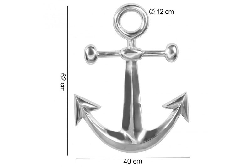 Väggdekoration Wohnling Ankare Maritim Handpolerad Aluminiumgjutning Modern - Inredning & dekor - Dekor & inredningsdetaljer