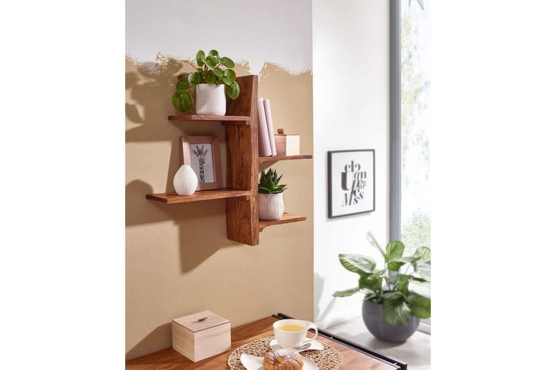 Vägghylla Wohnling Massiv trä träd kant stil väggmonterad flytande träd lantlig stil - Inredning & dekor - Väggdekor - Väggpanel