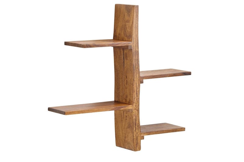 Vägghylla Wohnling Massiv trä träd kant stil väggmonterad flytande träd lantlig stil