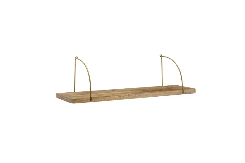 Vägghylla Wohnling massivt trä, metallhänghylla, industriell loftstil 60 cm - 60 cm - Förvaring - Köksförvaring - Kökshylla