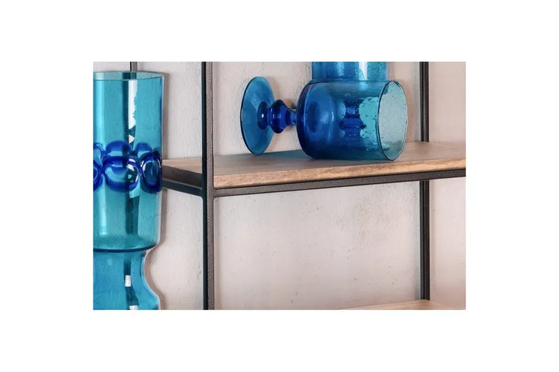 Vägghylla Wohnling Massivt trä metallram väggmonterad industriell - Förvaring - Köksförvaring - Kökshylla