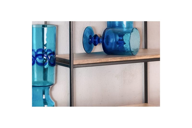 Vägghylla Wohnling Massivt trä metallram väggmonterad industriell - Förvaring - Köksförvaring - Kökshylla