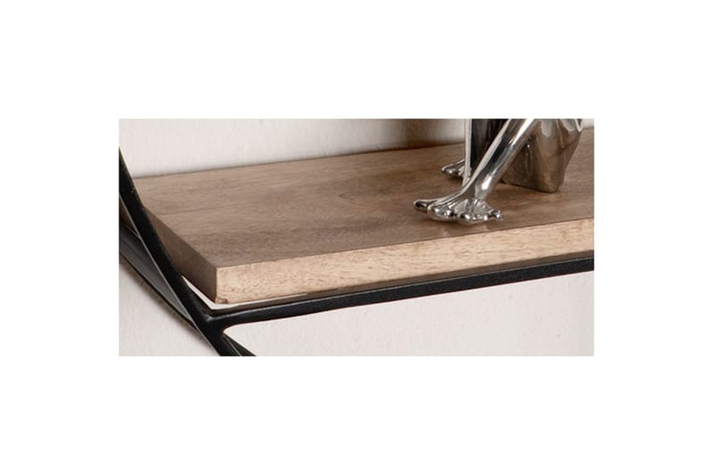 Vägghylla Wohnling Runt massivt trä metallram väggmonterad industriell - Förvaring - Köksförvaring - Kökshylla