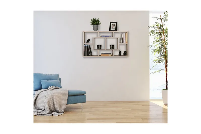 Vägghylla Wohnling PAOLA melaminbelagd MDF, förvaringshylla, väggmonterad, modern stil Sonoma - Sonoma - Inredning & dekor - Väggdekor - Väggpanel