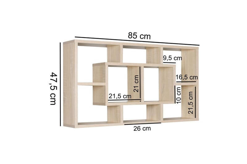 Vägghylla Wohnling PAOLA melaminbelagd MDF, förvaringshylla, väggmonterad, modern stil Sonoma - Sonoma - Förvaring - Köksförvaring - Kökshylla