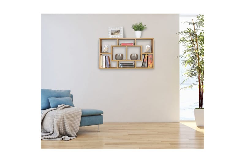 Vägghylla Wohnling PAOLA melaminbelagd MDF, förvaringshylla, väggmonterad, modern stil Bok - Bok - Förvaring - Köksförvaring - Kökshylla