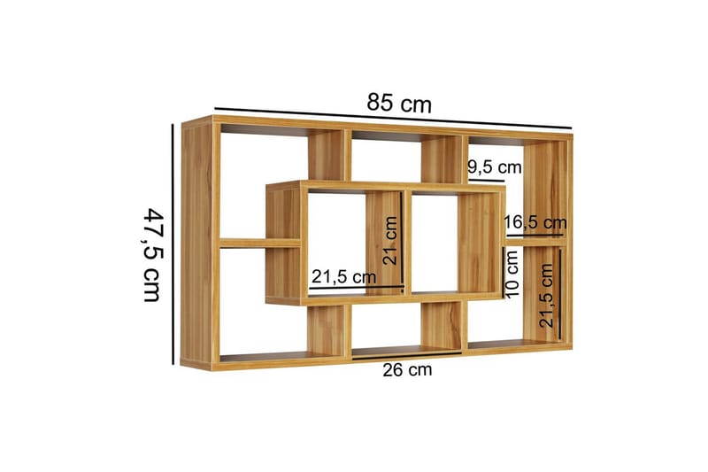 Vägghylla Wohnling PAOLA melaminbelagd MDF, förvaringshylla, väggmonterad, modern stil Bok - Bok - Inredning & dekor - Väggdekor - Väggpanel