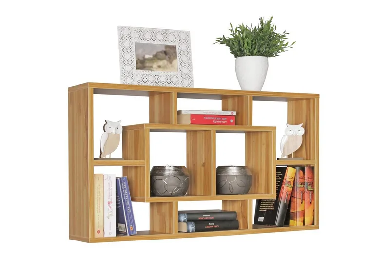 Vägghylla Wohnling PAOLA melaminbelagd MDF, förvaringshylla, väggmonterad, modern stil Bok, Bok