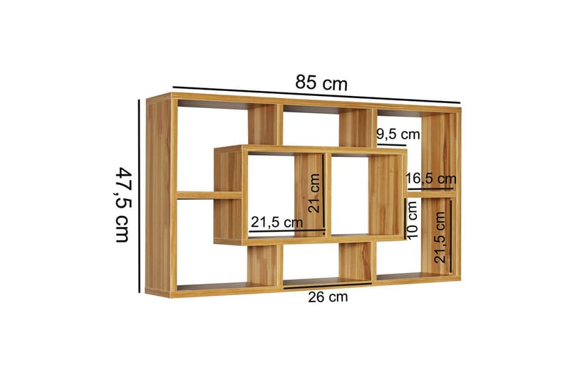 Vägghylla Wohnling PAOLA melaminbelagd MDF, förvaringshylla, väggmonterad, modern stil Bok - Bok - Förvaring - Köksförvaring - Kökshylla