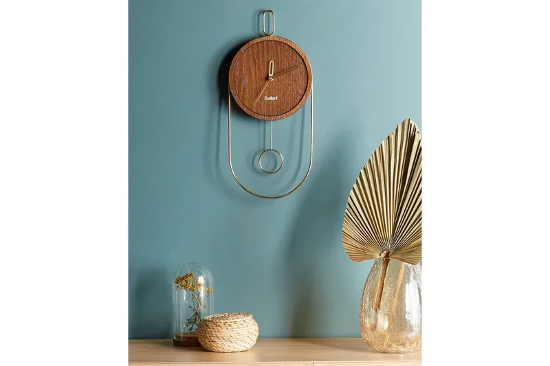 Pendelur Sierre Mörkt trä/guld - Mörkt trä/guld - Inredning & dekor - Väggdekor - Väggklocka & väggur - Urverk till väggklocka