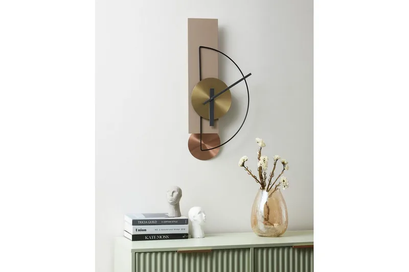 Väggklocka Cevins Beige/svart/guld/koppar - Beige/svart/guld/koppar - Inredning & dekor - Väggdekor - Väggklocka & väggur - Urverk till väggklocka