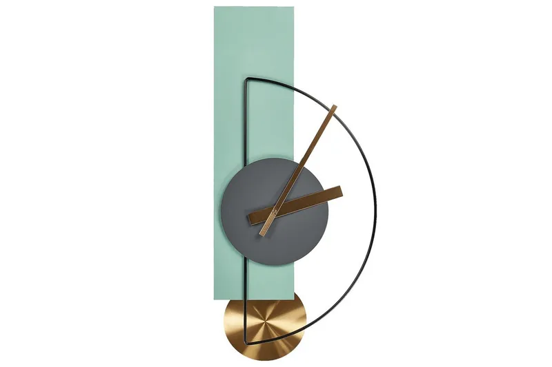 Väggklocka Cevins Grönt/guld/grått, Grönt/guld/grått