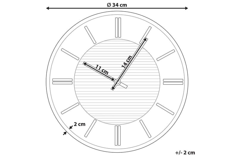 Väggklocka Daroca Grå/koppar - Grå/koppar - Inredning & dekor - Väggdekor - Väggklocka & väggur - Urverk till väggklocka