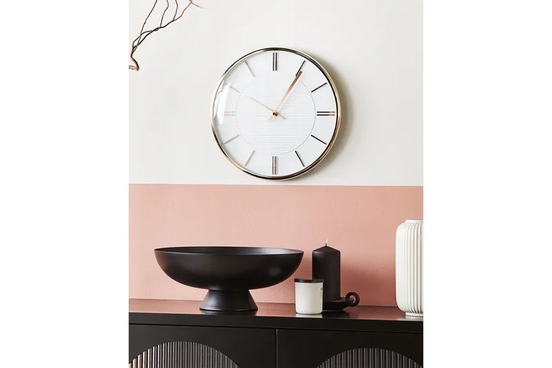 Väggklocka Daroca Vitt/guld - Vitt/guld - Inredning & dekor - Väggdekor - Väggklocka & väggur - Urverk till väggklocka