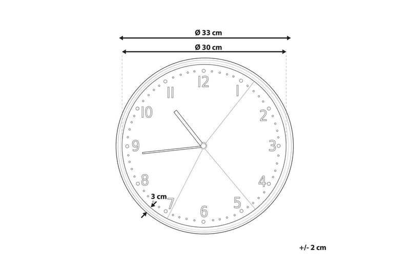 Väggklocka Davos Grå/svart/vit - Grå/svart/vit - Inredning & dekor - Väggdekor - Väggklocka & väggur - Urverk till väggklocka