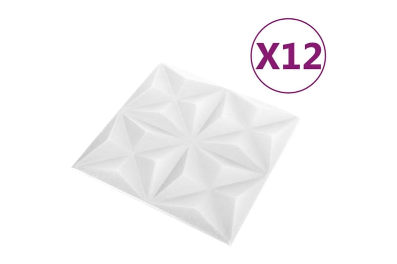 3D Väggpaneler 12 st 50x50 cm origami vit 3 m² - Vit - Inredning & dekor - Väggdekor - Väggpanel