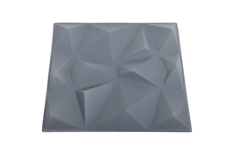 3D Väggpaneler 48 st 50x50 cm diamant grå 12 m² - Grå - Inredning & dekor - Väggdekor - Väggpanel