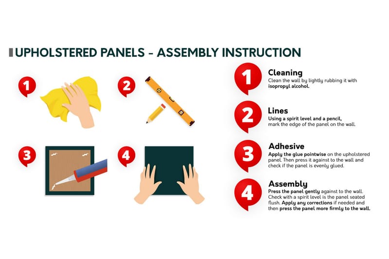 AVENEL Stoppad Väggpanel 40x30 cm Mörkgrå - Inredning & dekor - Väggdekor - Väggpanel