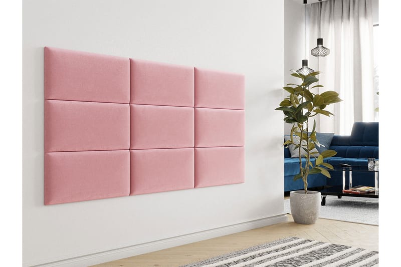 AVENEL Stoppad Väggpanel 60x30 cm Rosa - Inredning & dekor - Väggdekor - Väggpanel
