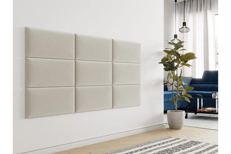 AYERBE Väggpanel 30x4x60  cm Stoppad Sammet/Beige - Väggpanel