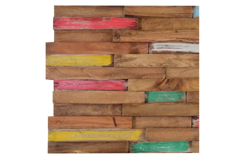 Väggbeklädnad 10 st 1,03 m² massiv teak - Flerfärgad - Inredning & dekor - Väggdekor - Väggpanel
