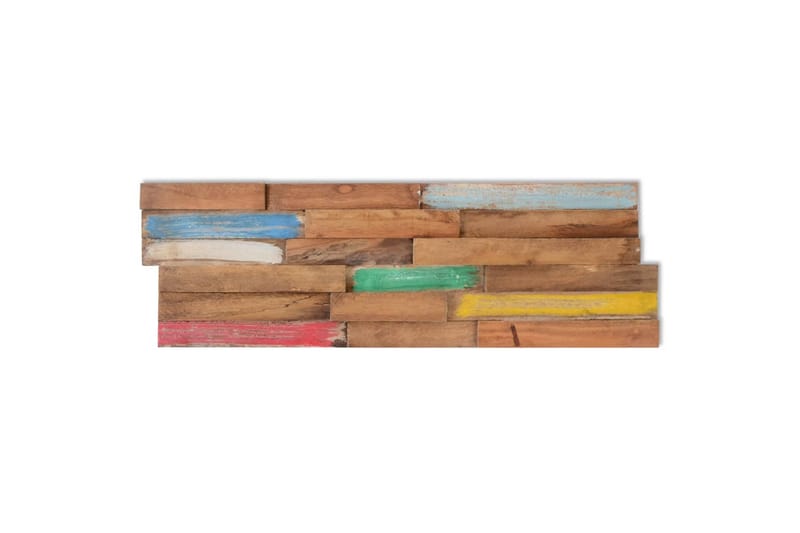 Väggbeklädnad 10 st 1,03 m² massiv teak - Flerfärgad - Inredning & dekor - Väggdekor - Väggpanel