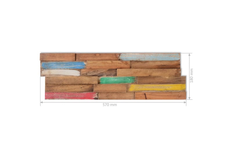 Väggbeklädnad 10 st 1,03 m² massiv teak - Flerfärgad - Inredning & dekor - Väggdekor - Väggpanel