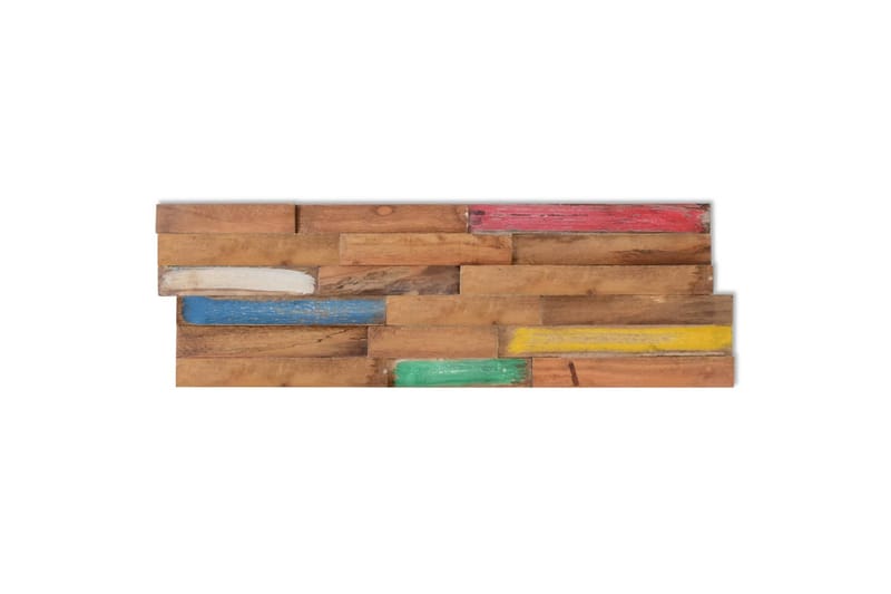 Väggbeklädnad 10 st 1,03 m² massiv teak - Flerfärgad - Inredning & dekor - Väggdekor - Väggpanel