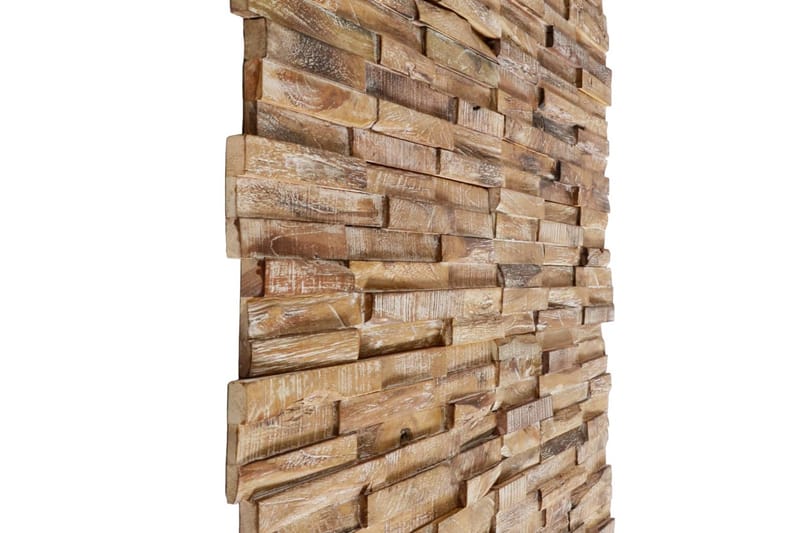 Väggbeklädnad 3D 10 st 1,01 m² massiv teak - Brun - Inredning & dekor - Väggdekor - Väggpanel