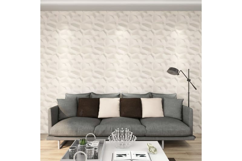 Väggpaneler 3D 12 st 0,5x0,5 m 3 m² - Vit - Inredning & dekor - Väggdekor - Väggpanel