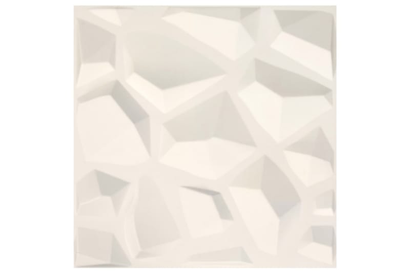 Väggpaneler 3D 12 st 0,5x0,5 m 3 m² - Vit - Inredning & dekor - Väggdekor - Väggpanel