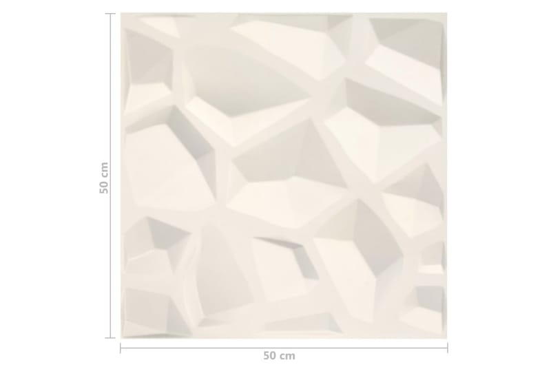 Väggpaneler 3D 12 st 0,5x0,5 m 3 m² - Vit - Inredning & dekor - Väggdekor - Väggpanel